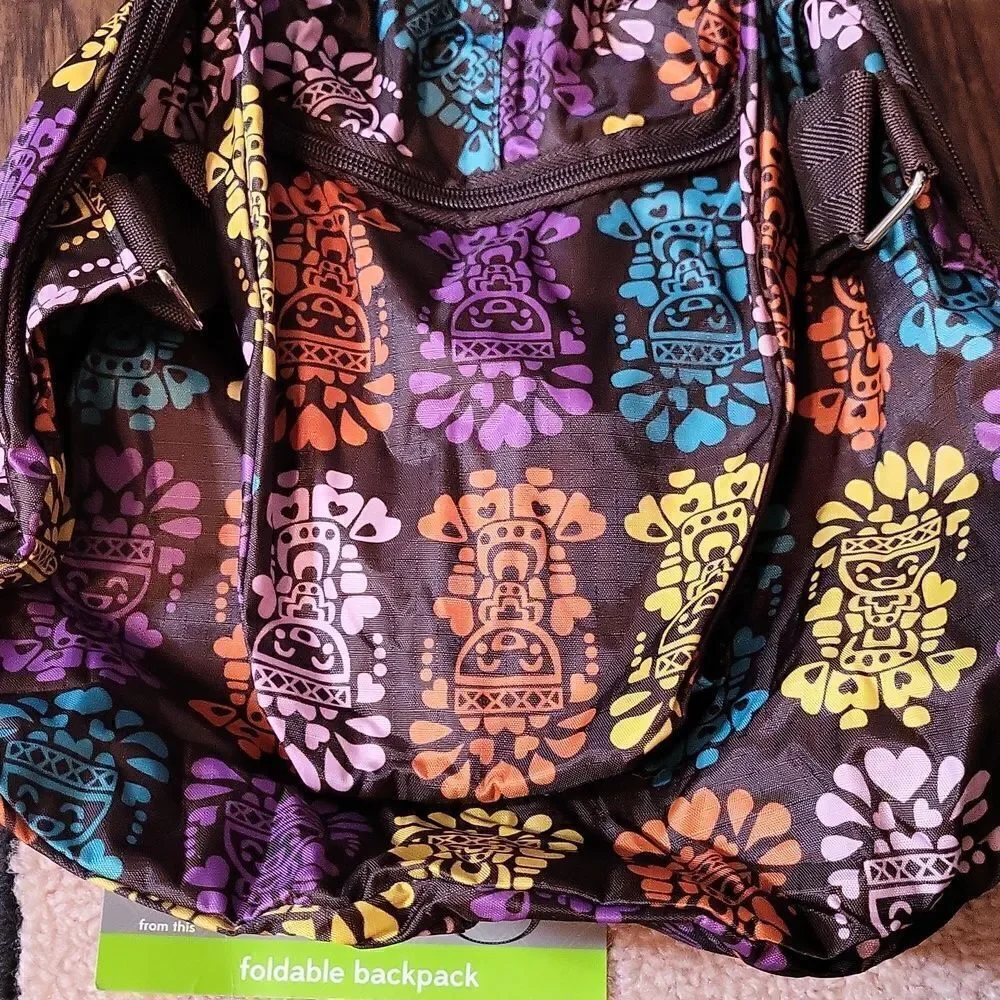 āColorfulĀ AztecāMenāPrintedāFoldableāSlingbackāBackpack,āNWT - Picture 4 of 7